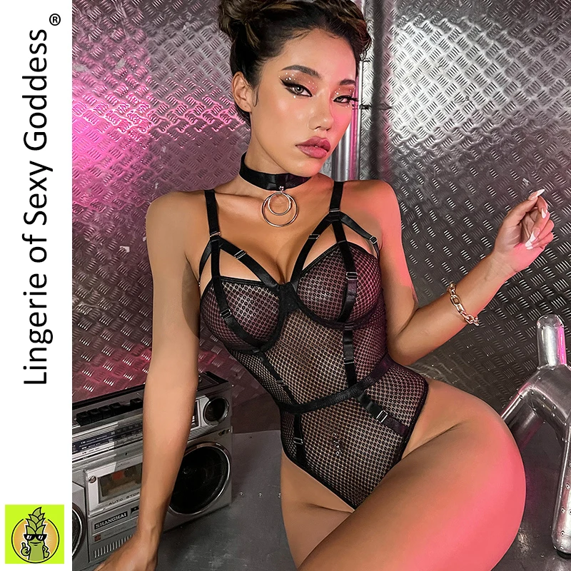 

Сексуальное боди для женщин, ночной клуб, прозрачное кружевное нижнее белье, порно, Эротическое нижнее белье с зеленым миди, горячее нижнее ...