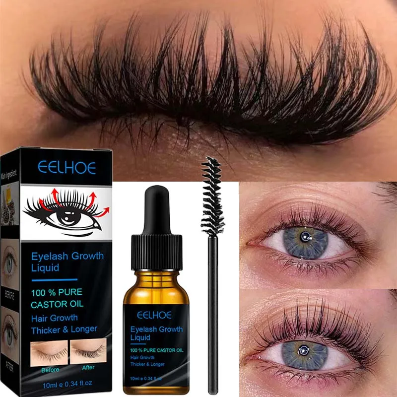 Fast Eyelash Growth Serum Castor Essential Oil Hair Grower Nourish  Mascara Eyebrow Thicker Lashes Enhancer Eyelash Care Product