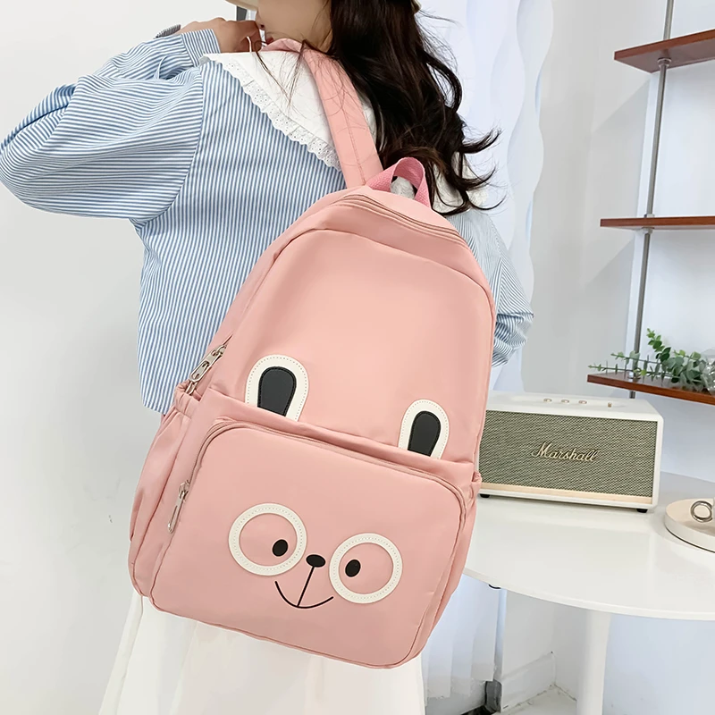 

Simple Fashion New Cute Cartoon Double Shoulder Bag Junior High School Students Schoolbag Large Capacity Casual Backpack Bags