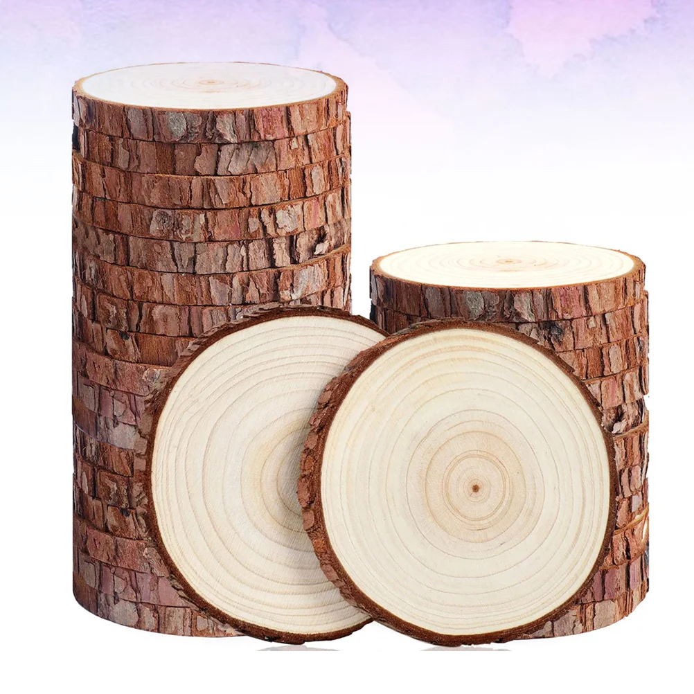 

Wooden Slices Wood Craft Unfinished Cutouts Rustic Hobby Woods Disc Log Name Tagbutton Coasters Chips Round Circle Natural