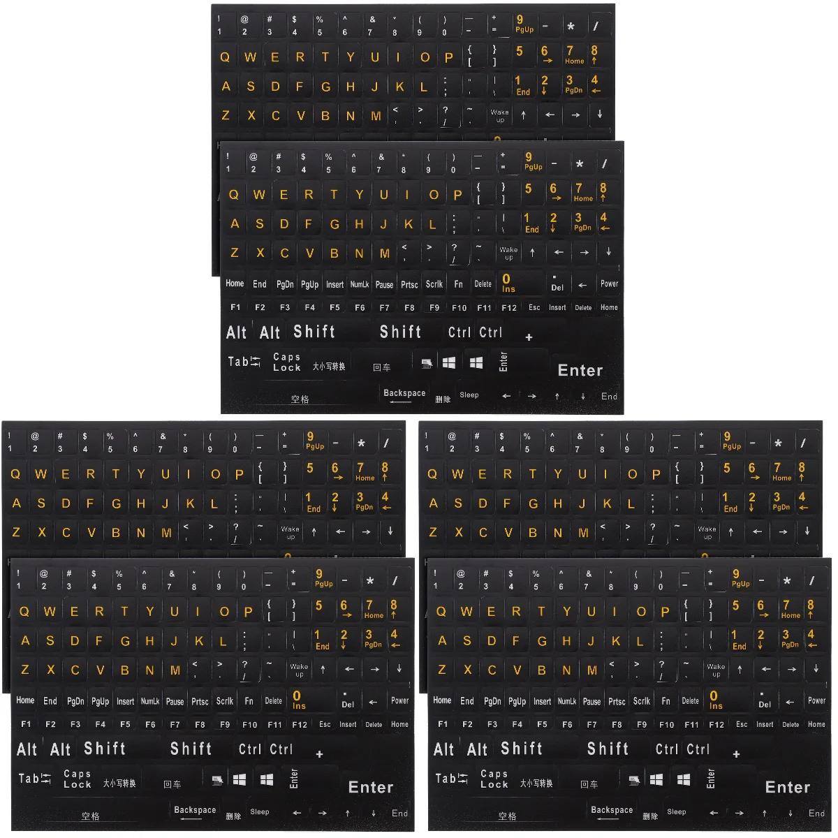 

6 Practical Replacement 65% Percent Keyboard Keyboard Letter Decals Universal English Keyboard Stickers
