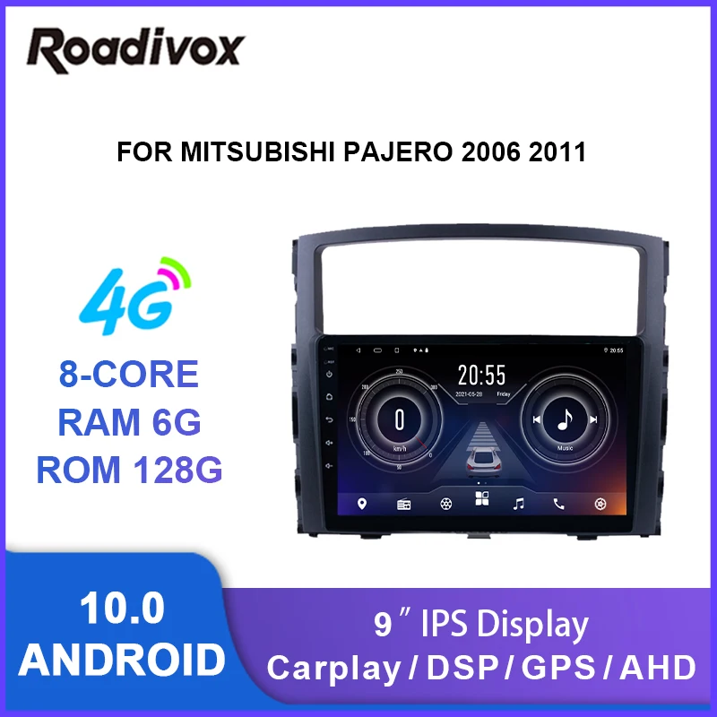 9 дюймов android 10 0 для Mitsubishi Pajero 2006 2011 автомобильное радио видео gps-навигатор плеер