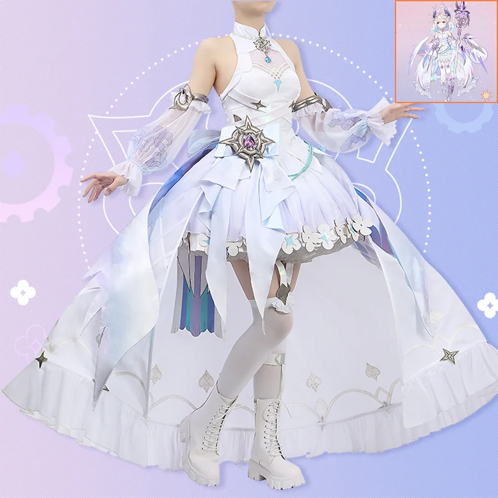 Vtuber Nijisanji Ethyria Enna Alouette Paradise Bird Косплей Костюм Платье Хэллоуин Наряд Игровой