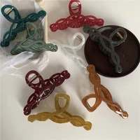 new hair claw clips plastic geometric large clamps grab simple twisted shark clip ins korean girls women hair accessories