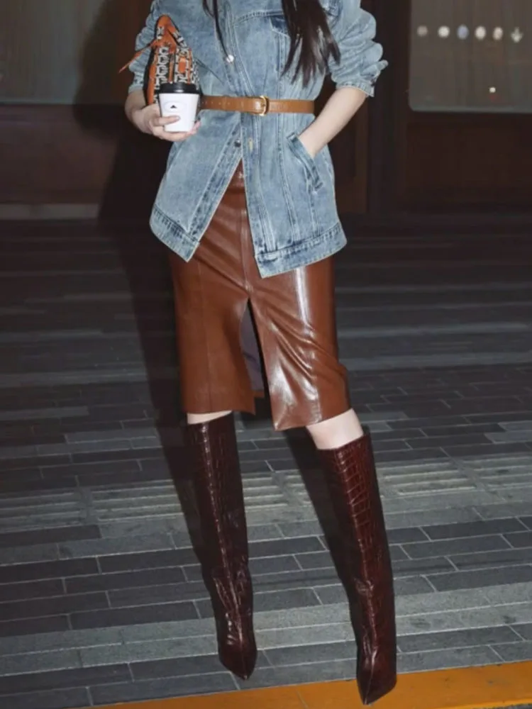 Юбка на бедрах размера плюс American Sle Gyaru High Street Design 2024 осень и зима новинка с
