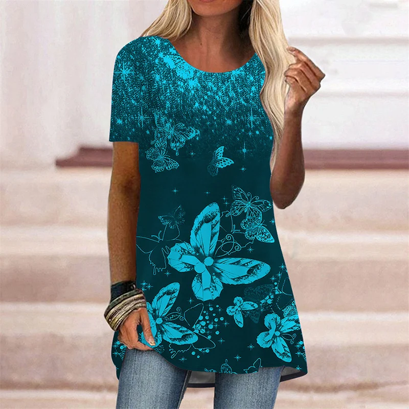 

Summer Butterfly 3D Print T-Shirts Streetwear Women Fashion Short Sleeve T Shirt Y2K Female Tops Tees Woman Oversized Clothing