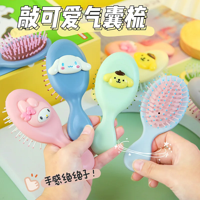 

Kawaii Sanrio Air Cushion Comb Mymelody Kuromi Cinnamorol Pom Pom Purin Cute Anime Massage Hairbrush Portable Women Makeup Tools