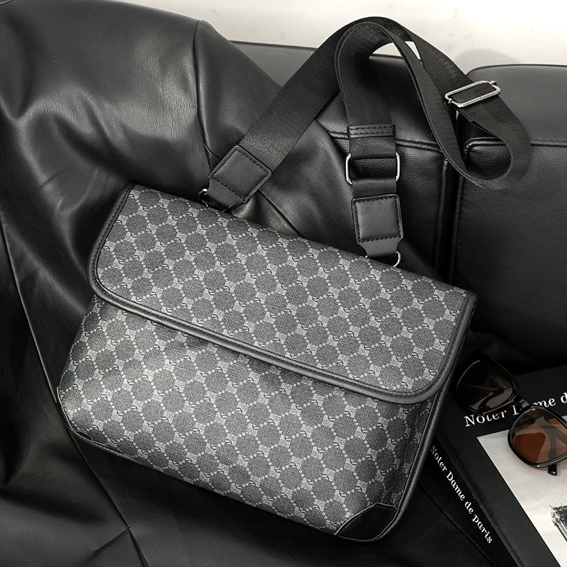 

Fashion Men High Quality Pu Leather Briefcase Shoulder Bag Casual Tote Crossbody Bag Men Luxury Brand Messenger Bag