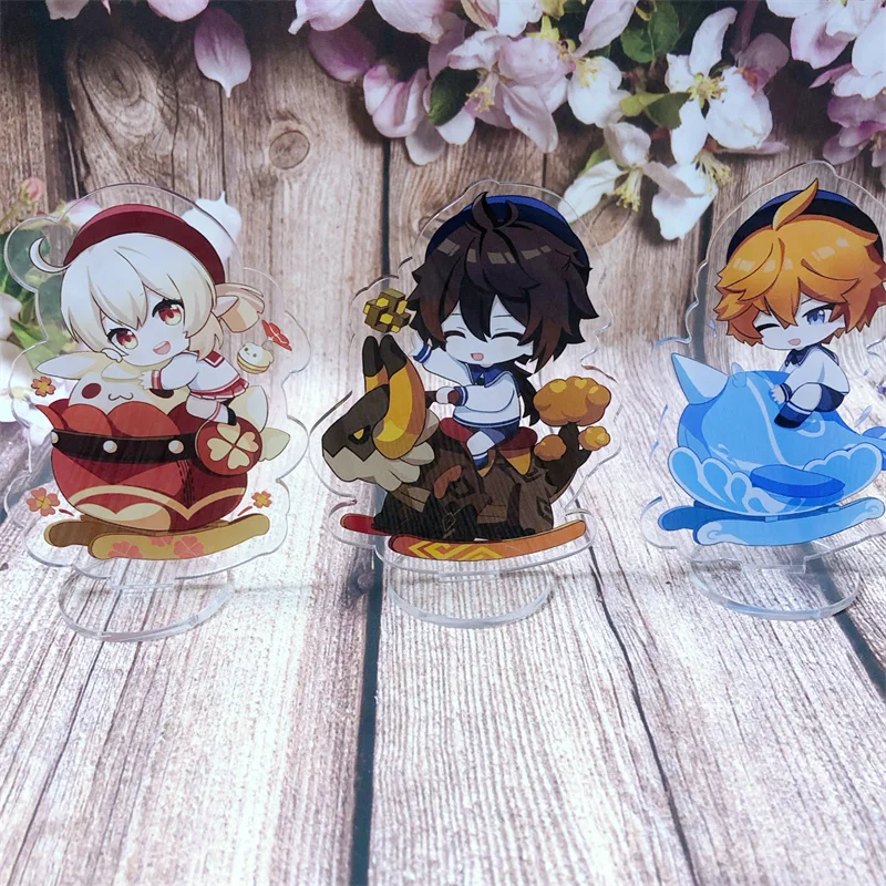 

Game Genshin Impact Arataki Itto Tartaglia Xiao Stand Plate Cartoon Figure Character Model Prop Anime Accessories