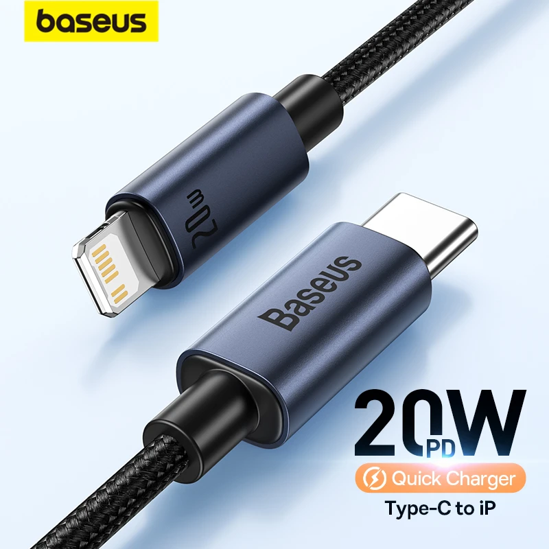 

Кабель Baseus PD USB C для iPhone 13 12 11 pro max, кабель для быстрой зарядки для iPhone, USB Type C, lightning-кабель для Xiaomi, Samsung