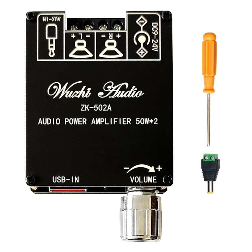 

ZK-502A Amplifier Board Bluetooth 5.1 Digital Audio Amplifier Board 50W+50W Stereo Channel 2.0 Power Amplifier Module