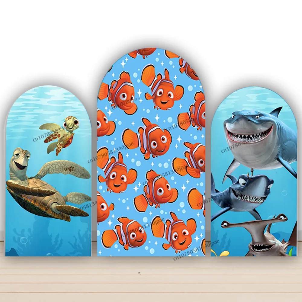 Фото Background Arch Cover Finding Nemo Dory and Marlin Birthday Party Backdrop Decoration Just Keep Swimming Photo Banner Photozone №2
