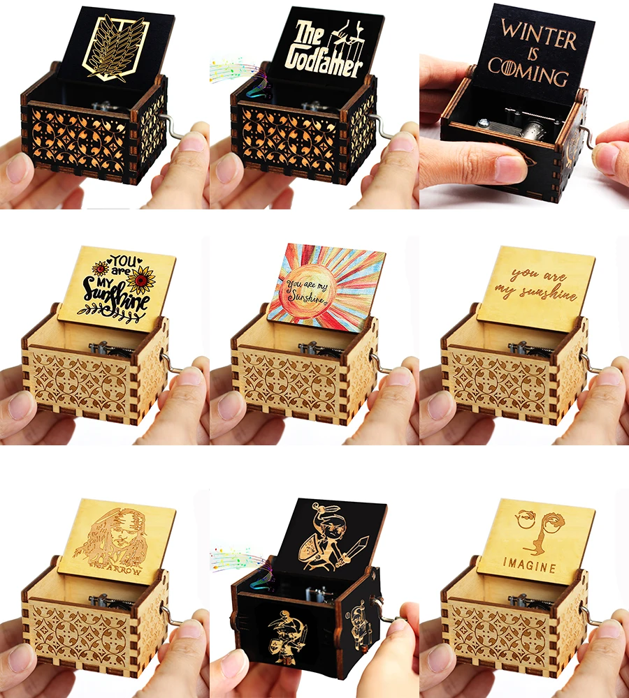 Gift Sunshine Wood Box 52 Musica Kinds The Birthday White Black Music Theme Godfather