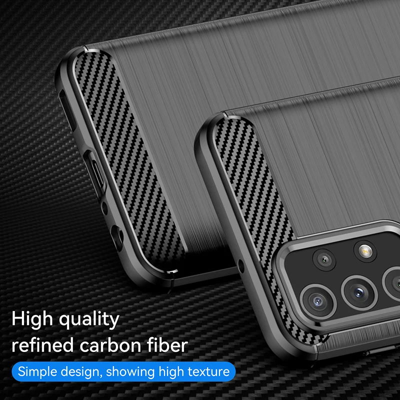 For Samsung Galaxy M23 Case Silicone For Samsung M23 Case Carbon Bumper Rubber Cover Galaxy M23 M53 M52 M32 A23 A73 A53 Cover