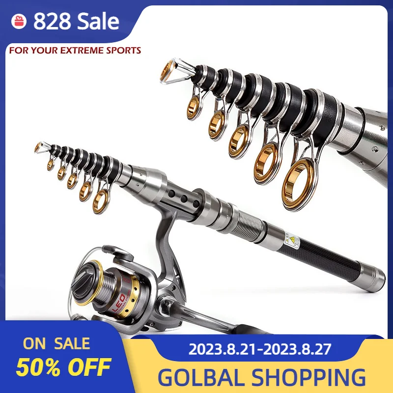 

LEO 1.5M 1.8M 2.1M 2.4M Super Hard Portable Telescopic Fishing Rod Glass Fiber Fishing Pole Travel Sea Fishing Spinning Rod