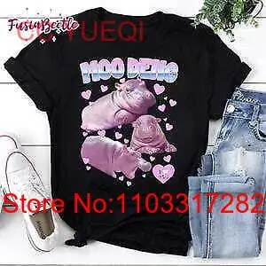 Moo Deng I Love You рубашка подпрыгивающая свинья в тайской картине милые детские бедра