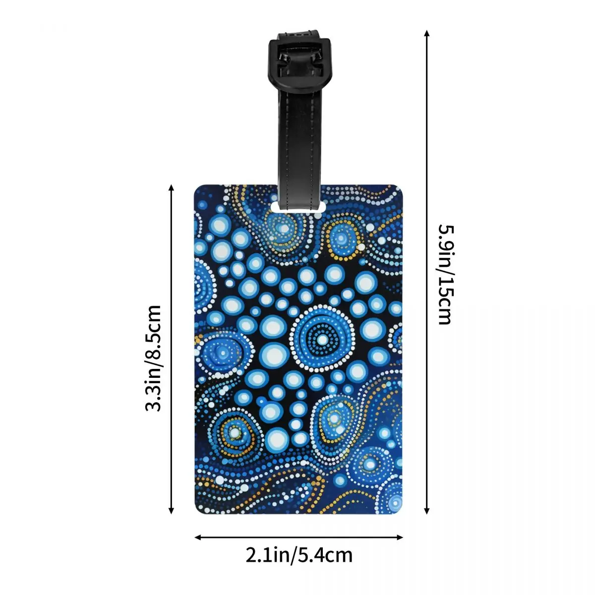 Изготовленная на заказ багажная бирка с австралийским аборигеном в горошек и