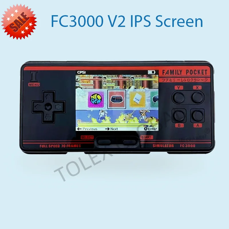 

Tolex FC3000 3.0Inch IPS Screen Retro Video Game Consoles Simulator 5000Games Support 2Players Handheld Video Game Players Gifts