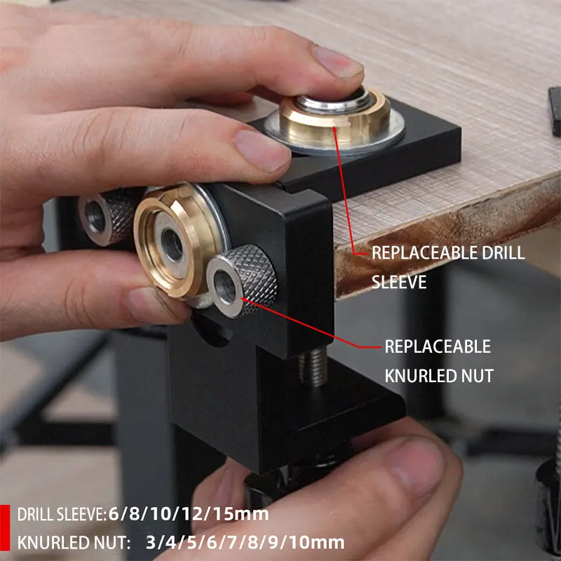 

Woodworking 3 in 1 Doweling Jig Adjustable Drilling Guide Hole Puncher Jig Locator For Furniture Connecting Carpentry Tool