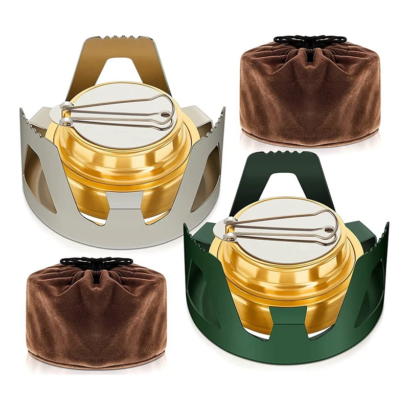 

1 Set Alcohol Stove Portable Efficient Alcohol Burner Lightweight Mini Camp Stove With Stand Stoves