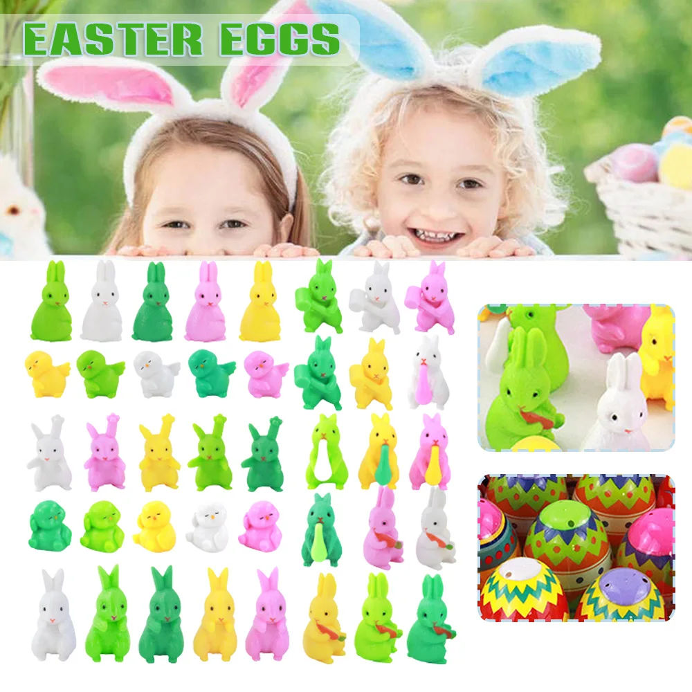 

Набор разноцветных пасхальных яиц, имитация окрашенного яйца, игрушка с статуей животного внутри корзины, наполнитель, для мальчиков и дево...
