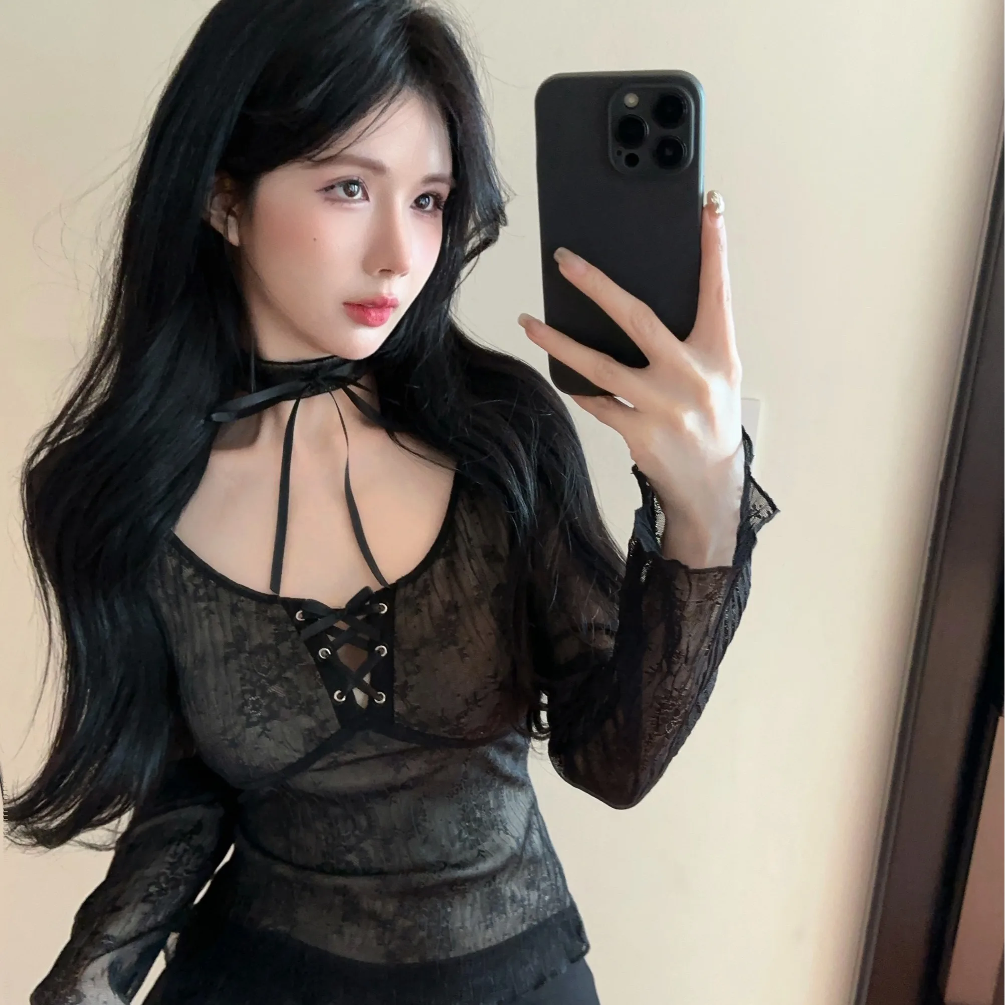 Футболка 2024 осень и зима новинка во французском стиле облегающая футболка для