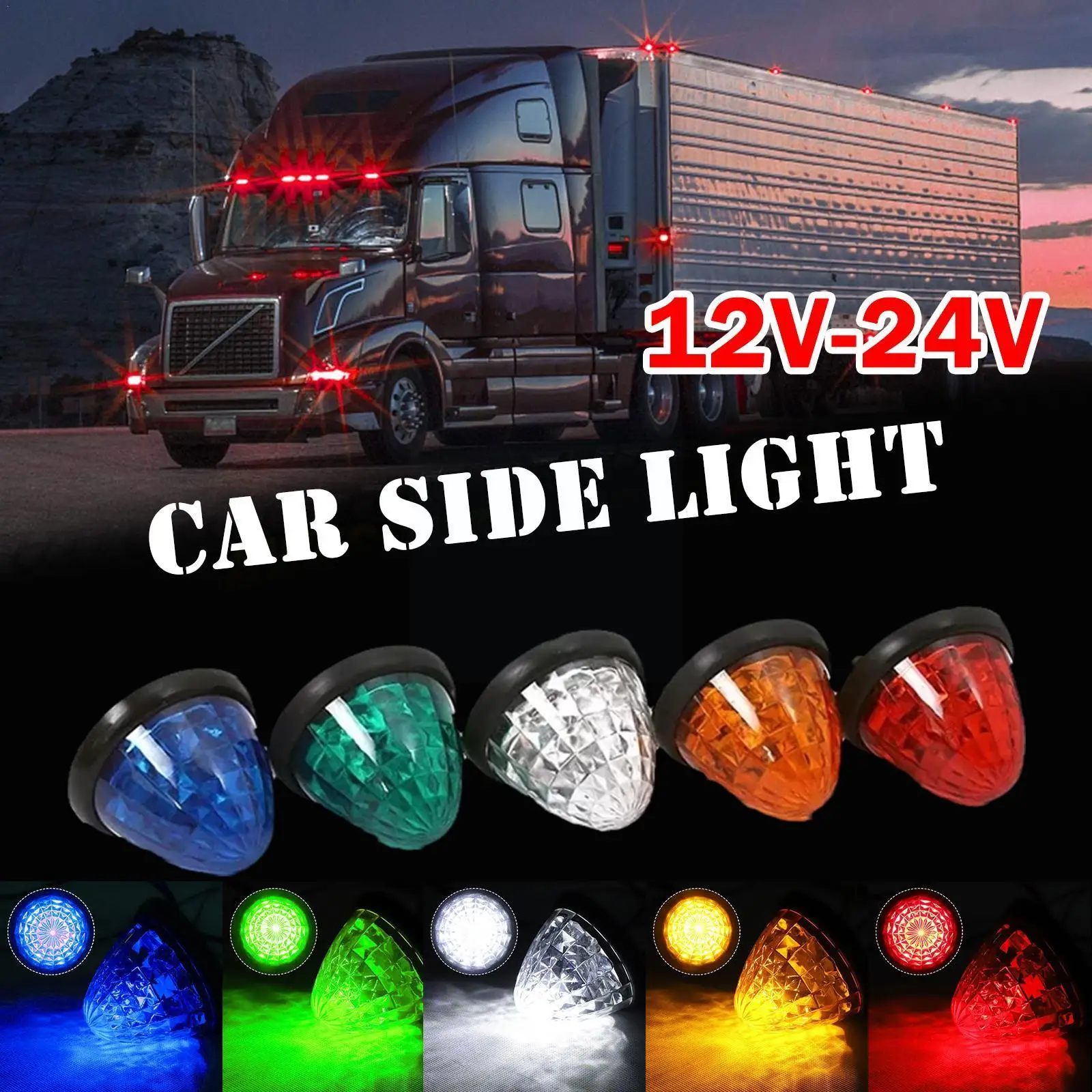 

Car Clearance Side Marke Turn Signal Light Warning Indicator Rear Lamp Lamp Light Turn Parking 12-24V Warning Indicator G9Z0
