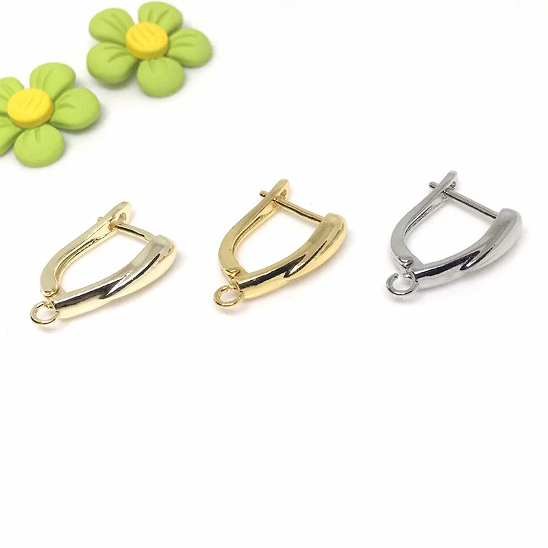 

10 Pcs/set 14K Gold Retention Drop-Shaped Ear Clip Earring DIY Semi-Finished Products Earrings Accessories Simple Joker Ear Hook