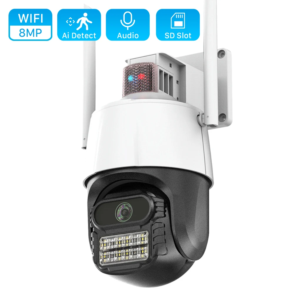 

IP-камера наружная, 8 Мп, Wi-Fi, с сигнализацией и функцией ночной съемки