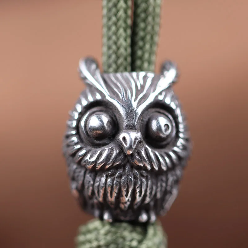 

Cute Owl Brass Knife Bead EDC Outdoor DIY Paracord Woven Bracelets Accessories Lanyard Pendant Umbrella Rope Flashlight Hangings
