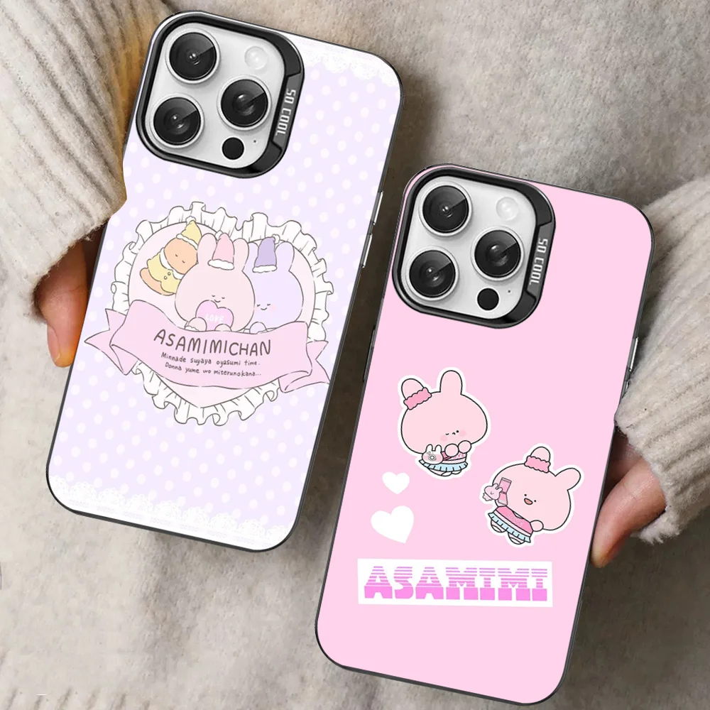 Чехол для телефона с милым кроликом Cartoon A-Asamimichan IPhone 16 15 14 13 12 11 Pro Max X XR XSMAX 8 7 Plus