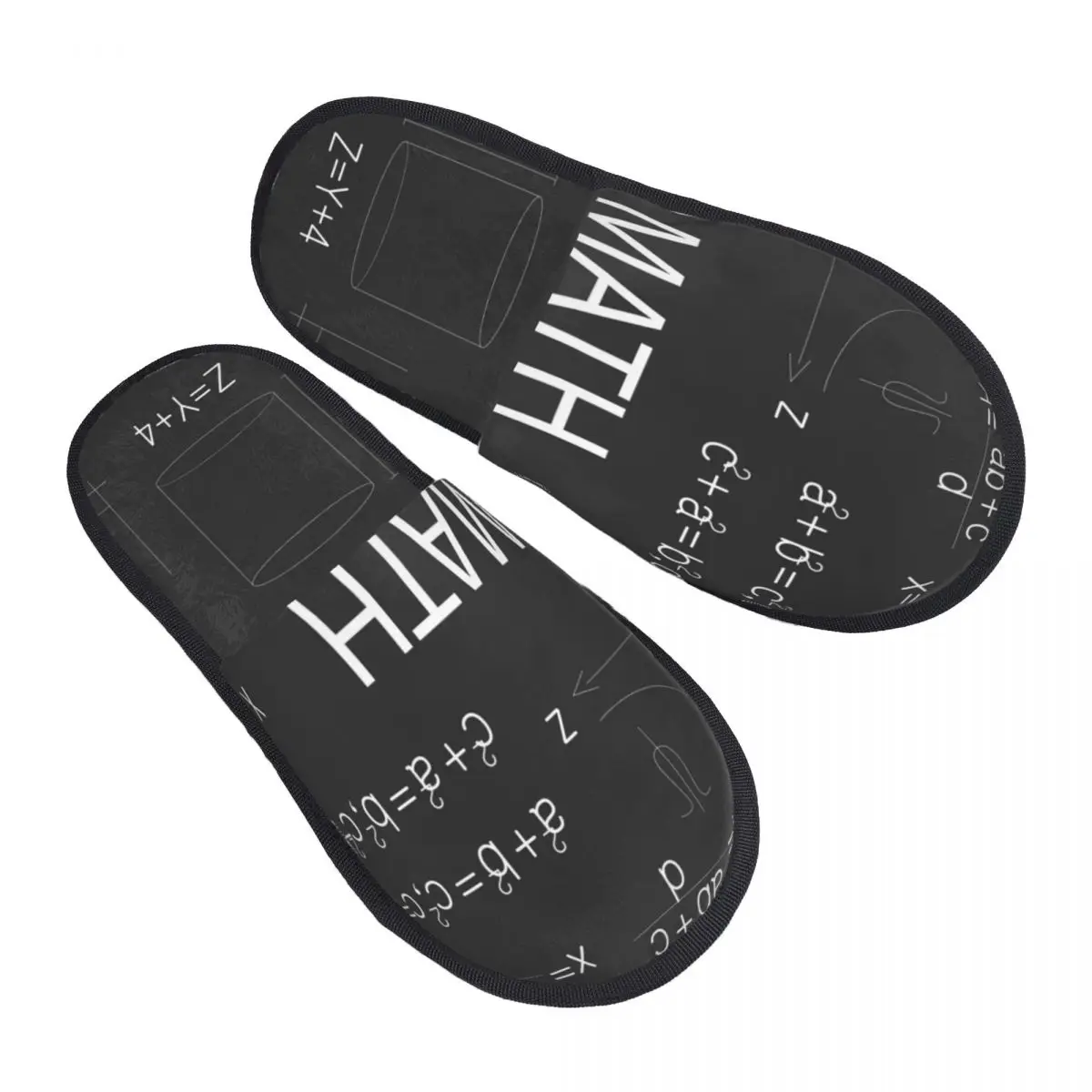 

Math Chalkboard Slipper For Women Men Fluffy Winter Warm Slippers Indoor Slippers