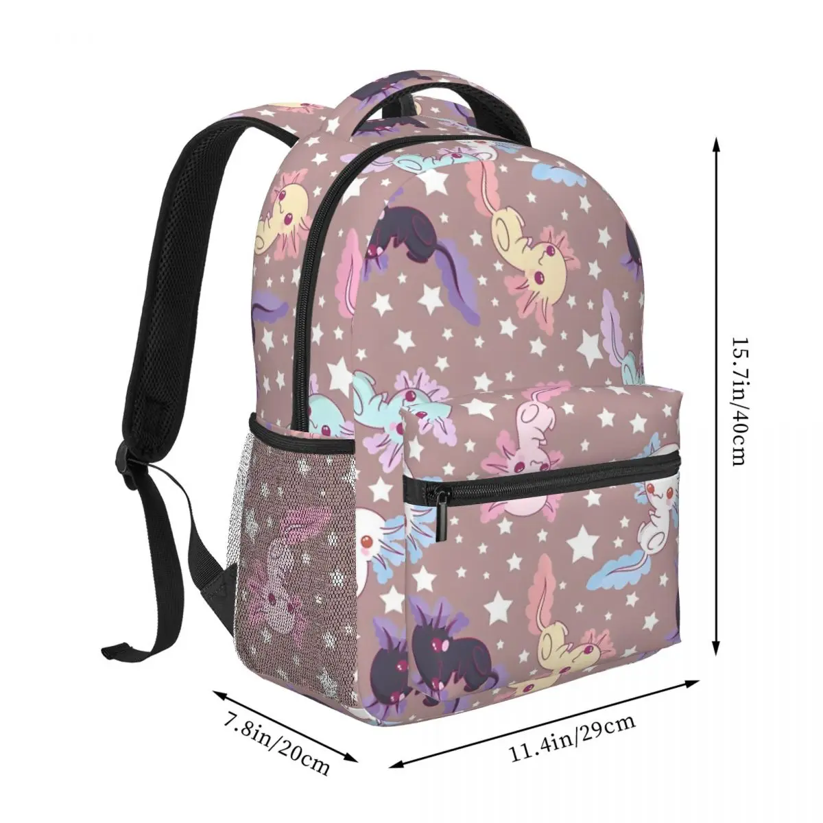 Рюкзак Kawaii с рисунком аксолотля для мужчин и женщин модный студенческий деловой