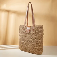 bohemian paper rope rattan beach bags for women 2022 large straw tote women shoulder bag designer handbags and purses shopper