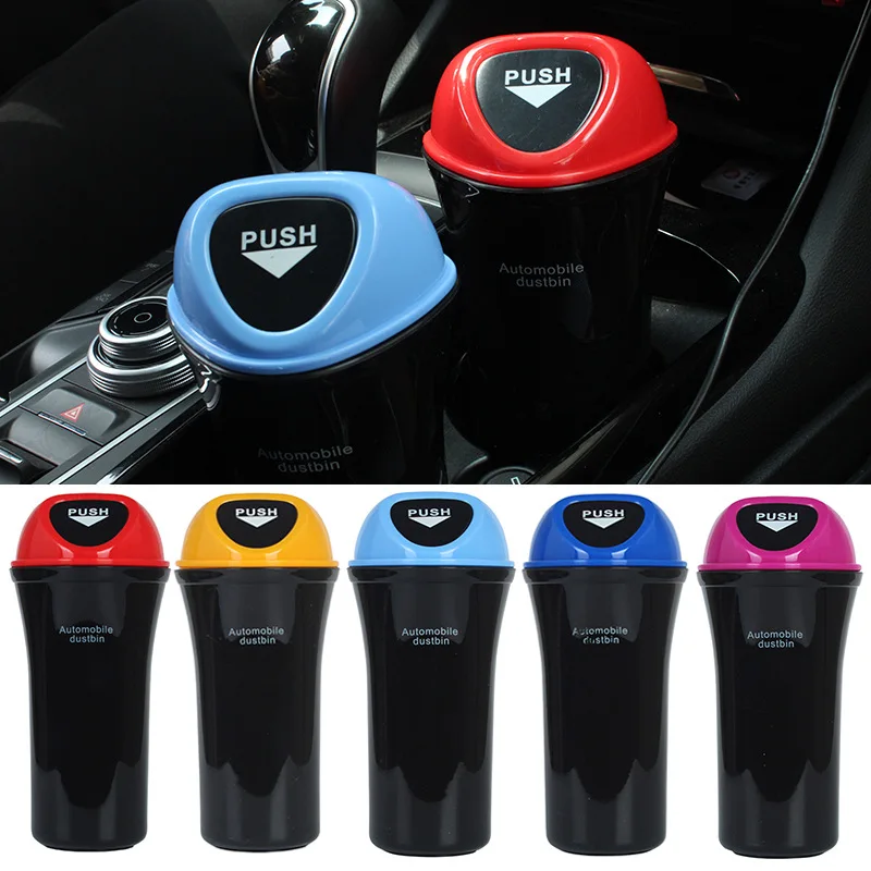 

Universal Car Trash Can Door Seat Back Visor Bin Auto Organizer Storage Box Color Garbage Dust Case