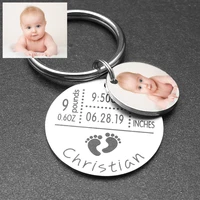 custom baby keychain personalized baby stats key chain newborn birth date weight height commemorative keyring new mom dad gift