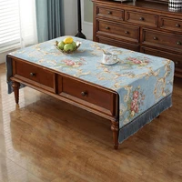 european tea table tablecloth rectangle jacquard tables cloth with tassels edge multi function tv cabinet tablecloth cover towel