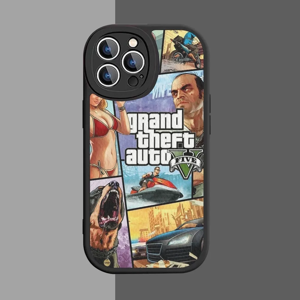Чехол для телефона G-GTA 6 G-Grand Theft A-Auto из твердой кожи iPhone 16 15 14 13 12 Mini 11 Pro Max Xs X Xr 7 8 Plus