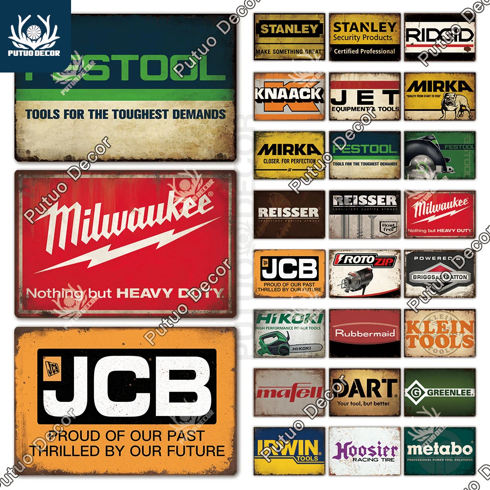 Инструмент для декора Putuo, винтажный строительный металлический знак, декоративная пластина, Настенный декор для гаража, фермы, мужская пещера, Клубное украшение