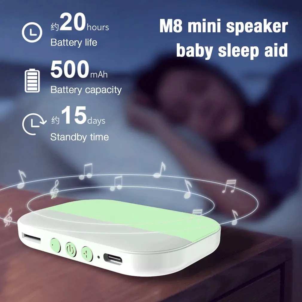 

Mini Bluetooth 5.2 Speaker Wireless Bone Conduction Music Box Portable Stereo Player Under Pillow Improve Sleep Support TF Card