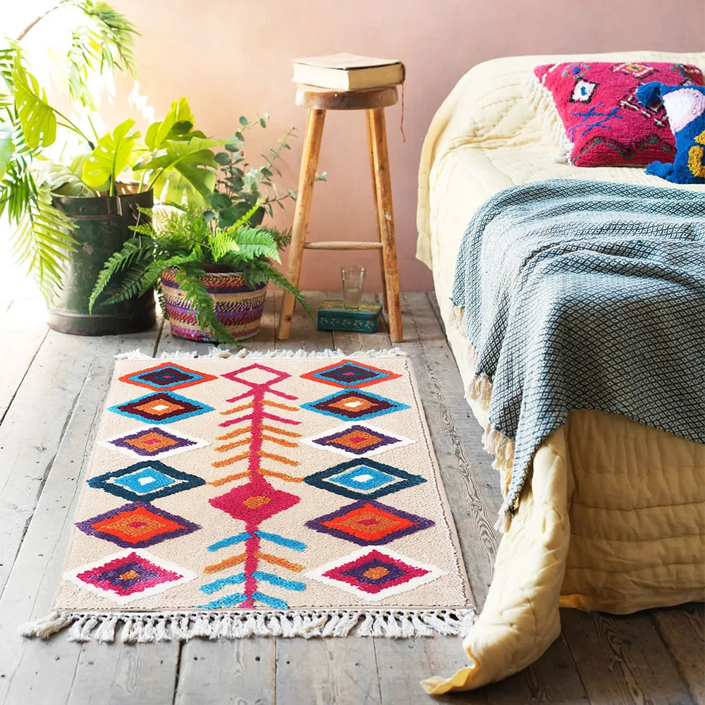 

Tassel Flocking Bathroom Floor Mat Bathroom Entrance Absorbent Mat Home Non-slip Mat Bedroom Door Mat Home Mat