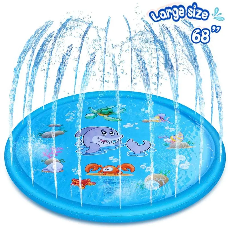 

Sprinkler Splash Mat 68", Kids Pool, Outdoor Lawn Water Toys, Splash Pad, Wading Swimming Pool, Inflatable Splash Sprinkle