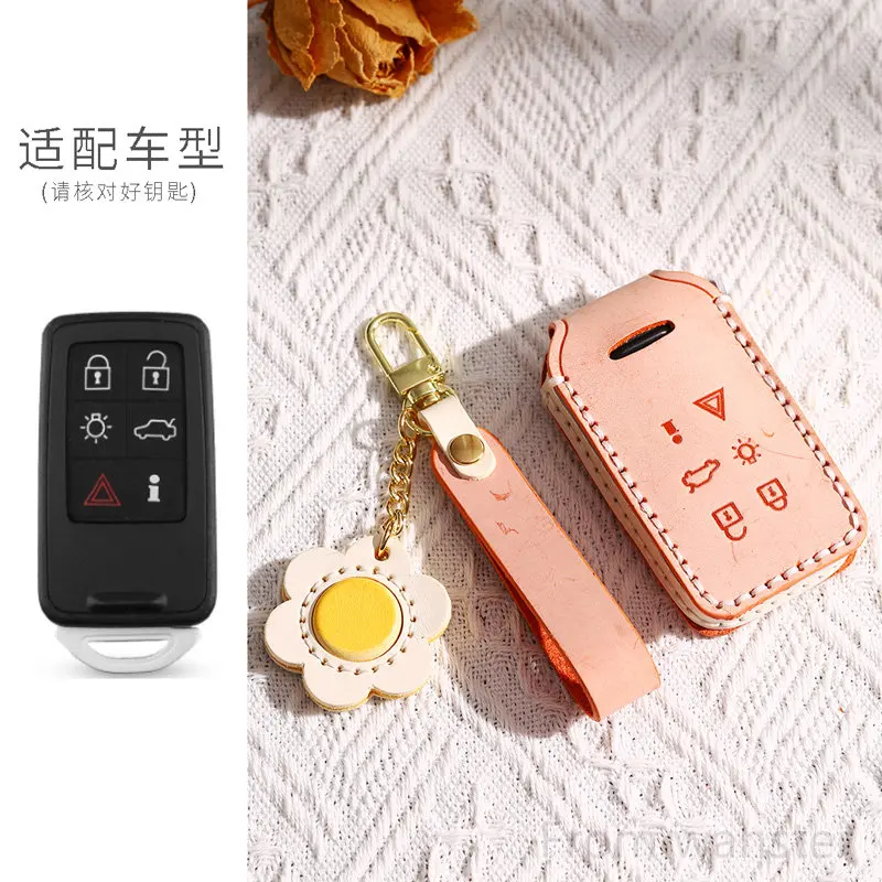 

Leather Car Key Case Key Fob Cover Smart Remote Key Bag for Volvo S60 V60 S90 V90 XC40 C40 XC60 XC90 Accessories