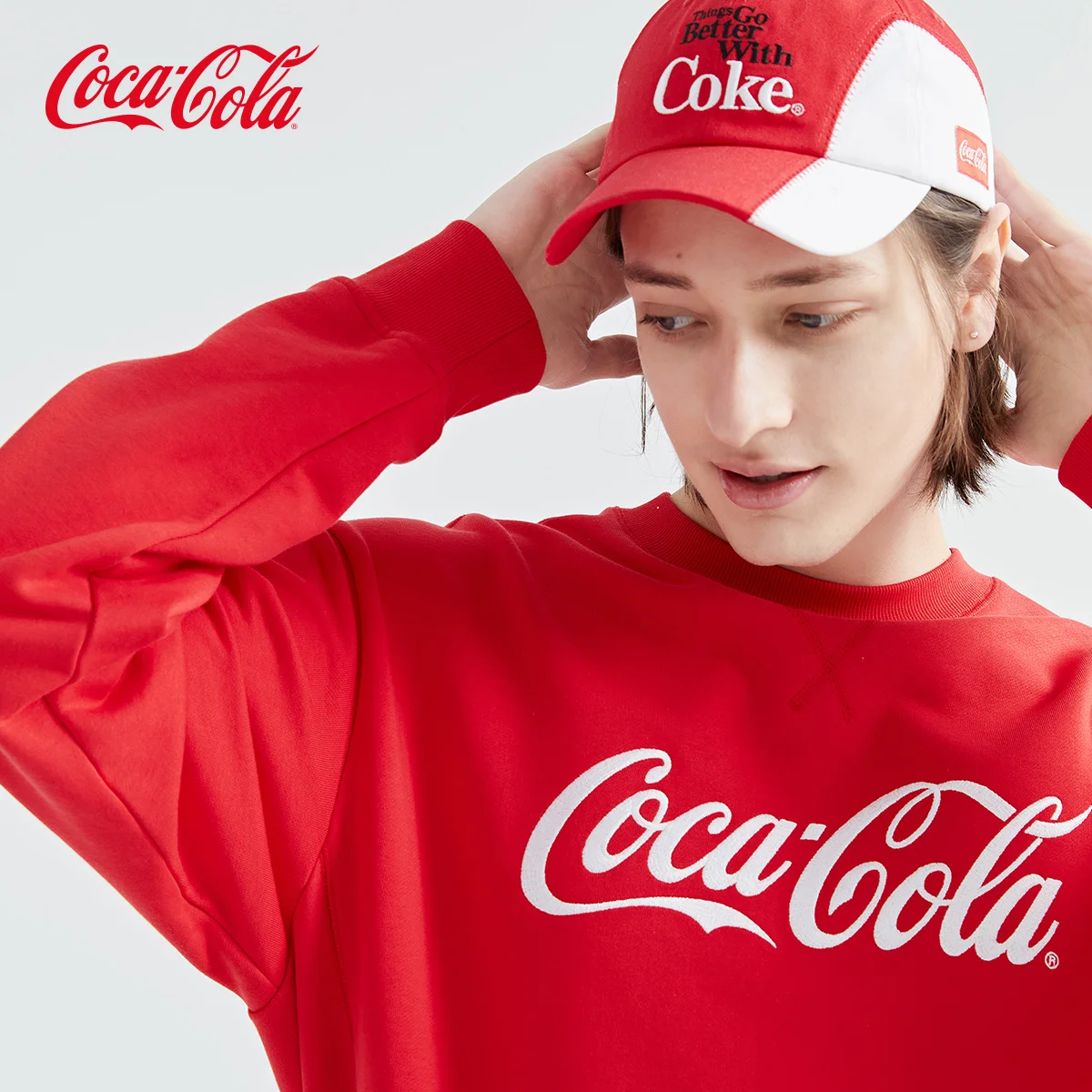 Официальный свитер Coca-Cola классический Свободный Повседневный универсальный топ
