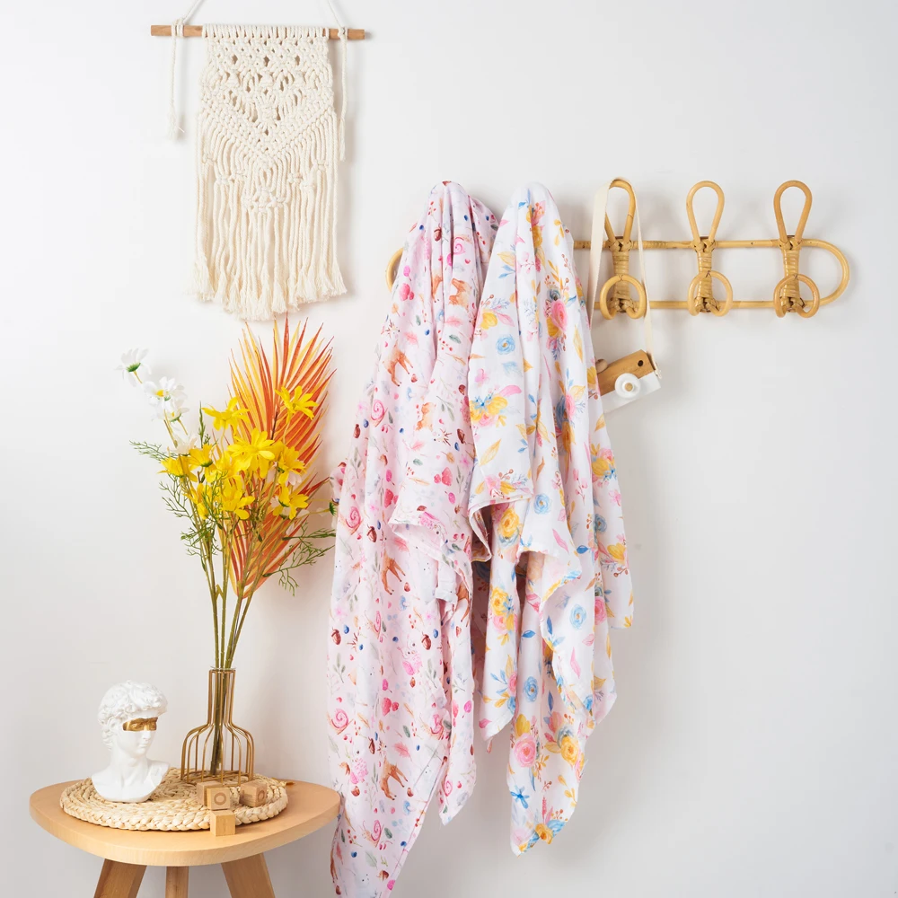 Муслиновая пеленка HappyFlute для новорожденных 120*110 см 2 слоя