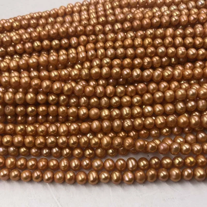 ELEISPL JEWELRY Wholesale  10 Strands 6-7mm Orange Freshwater Pearls Free Shipping #22000476-1