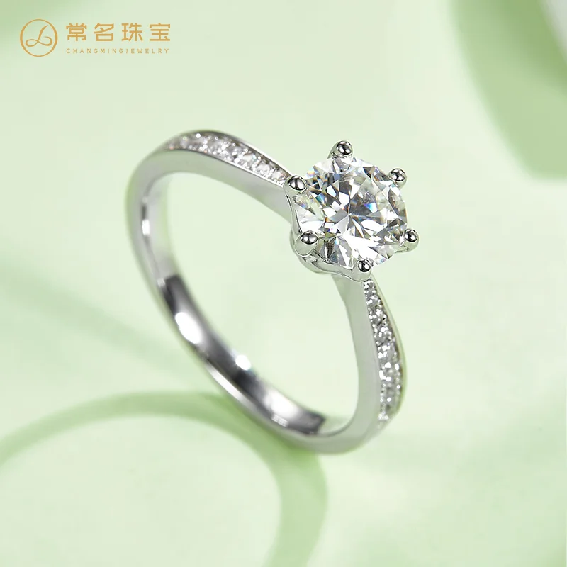 

With Certificate SILVER RING 0.5 ct Moissanite Ring silver 925 real High Clarity D Color Diamond WOMAN RING Trendy Fine Jewelry