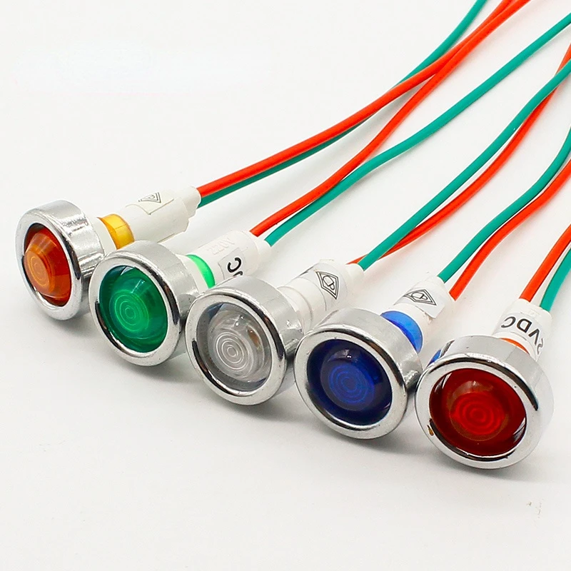 

10pcs 10mm 12V LED indicator light with 18cm wire sigal lamp