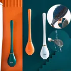 Силиконовые щетки для унитаза с набором держателей, настенная Гибкая щетка с длинной ручкой для чистки туалета, аксессуары для ванной комнаты