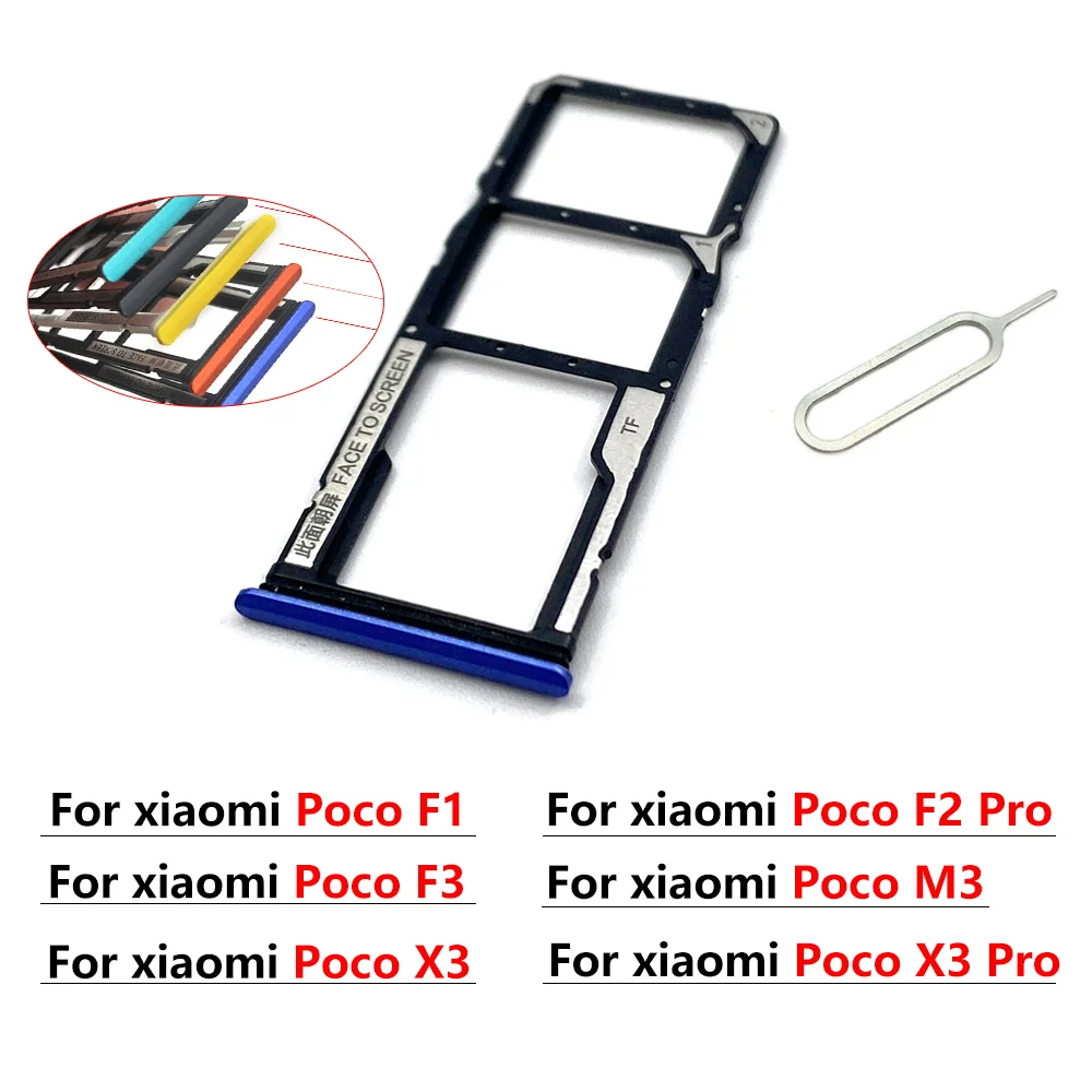Фото Новый лоток для SIM-карты, держатель чипа, адаптер, замена для Xiaomi Poco X3, F2 Pro, M3, POCOHONE, F1+, с пином №3